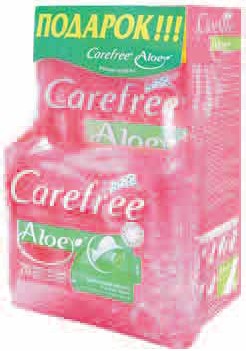 Метро, Женские гигиенические прокладки на каждый день Сarefree + 20 шт. салфетки Сarefree Aloe для интимной гигиены