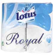 Билла, Туалетная бумага LOTUS «Royal» + косметические салфетки 